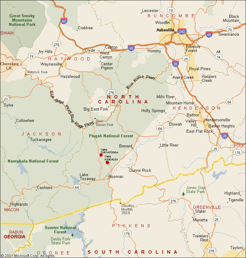 Road map of camp's kahdalea and chosatonga